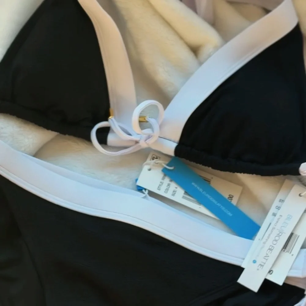 I’m with the band Black White Halter Bikini Set colorblock red Carter swimsuit - Picture 8 of 9